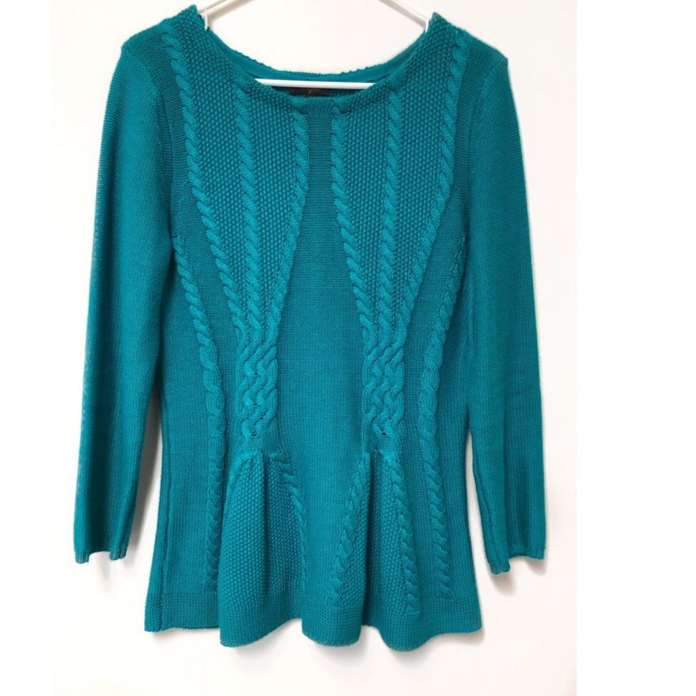 Teal Cupio Peplum Sweater